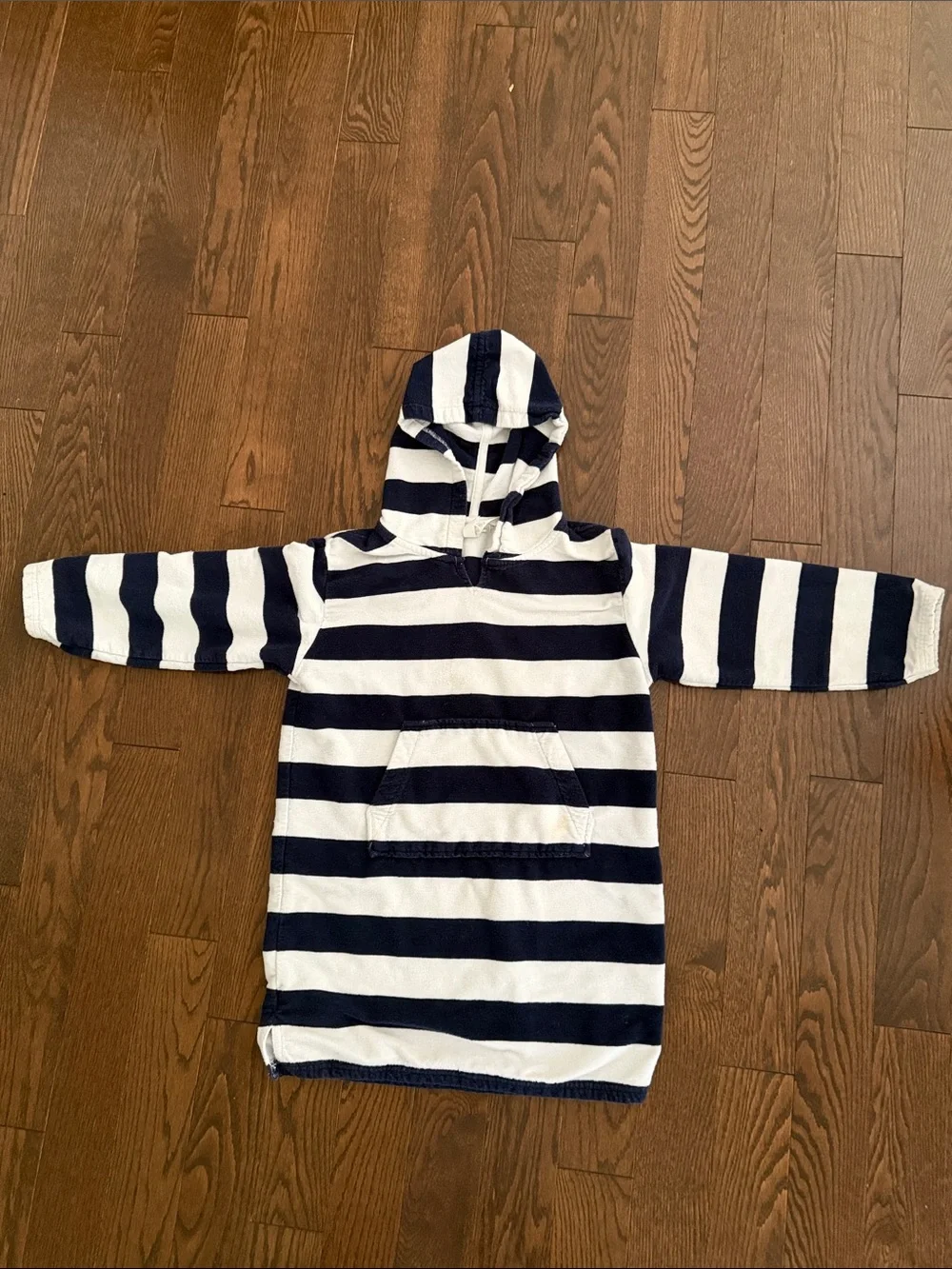 Pottery Barn Kids Navy and White Striped Hooded Pullover